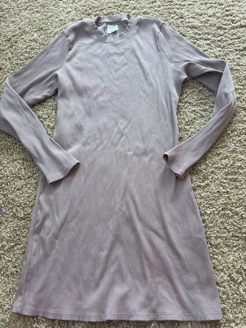 PINK Victoria's Secret Ribbed Long Sleeve Dress - Mauve